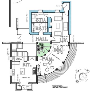 vernacular-circular-home-extension-with-internal-court-for-private-client-architectural-drawings-by-brendan-lennon-2 vernacular circular home design with internal courtyard architects design
